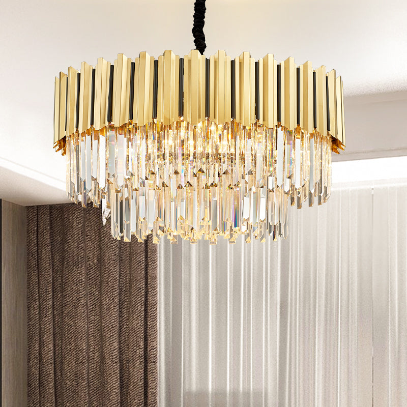 Pyrite Gold Crystal Chandelier -Round/Rectangle - Reflect Lighting