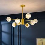 Balle Be Crystal Ball Chandelier- Gold/Black - Reflect Lighting