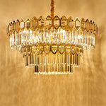 Walden Gold Crystal Chandelier-Round/Rectangle - Reflect Lighting