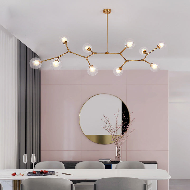 Sputnik Iron & Glass Chandelier/Gold-Black - Reflect Lighting
