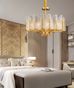 Frozen Leaf Flower Gold Crystal Chandelier - Reflect Lighting
