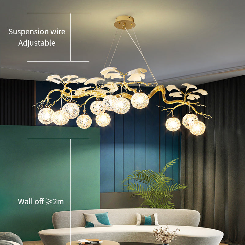Hazel Gold LED Braided Chandelier - Reflect Lighting