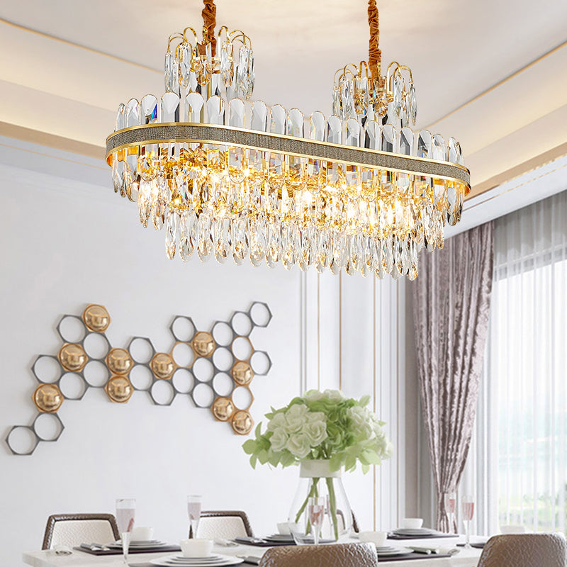 Clemence Silver Gems Chandelier- Round/Rectangle - Reflect Lighting