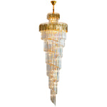 Lokuko Gold Large Crystal Chandeliers - Reflect Lighting