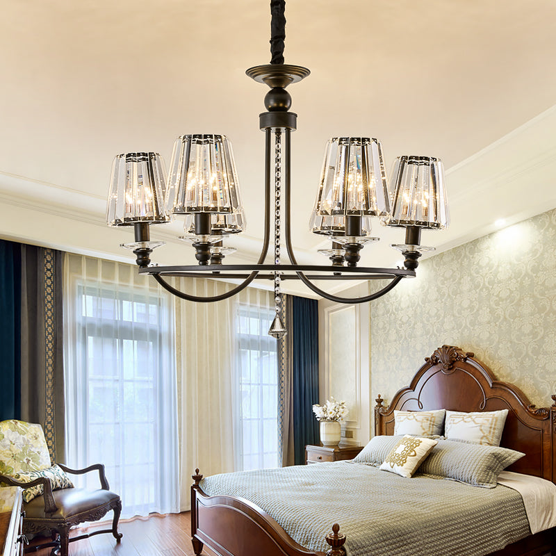 Black Zellers Crystal Shaded Chandelier - Reflect Lighting
