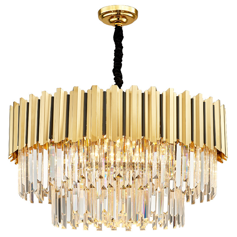 Pyrite Gold Crystal Chandelier -Round/Rectangle - Reflect Lighting