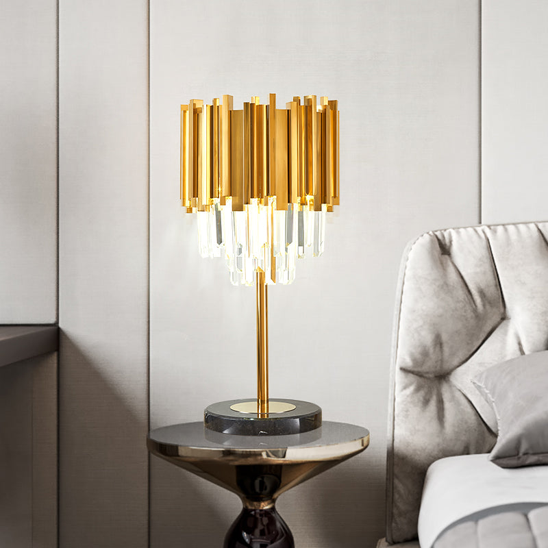 Crystal Steel Gold Table Lamp - Reflect Lighting