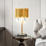 Crystal Steel Gold Table Lamp - Reflect Lighting