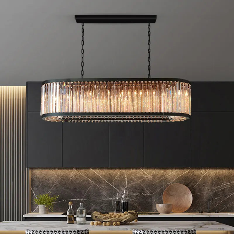 Kaela Bellavia Black Crystal Chandelier- Round/ Rectangular - Reflect Lighting