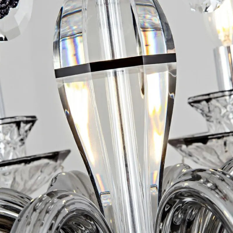 Bratton Black Crystal Candle Style Chandelier/Wall Lamp - Reflect Lighting