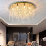 Shah Gold Crystal Ceiling Light - Round/Rectangle - Reflect Lighting