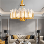 Frozen Leaf Flower Gold Crystal Chandelier - Reflect Lighting