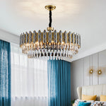Demi Gold Crystal Chandelier-Round/Rectangle - Reflect Lighting