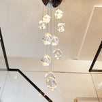 Pear Diamond Gold Staircase Chandelier Lamp - Reflect Lighting