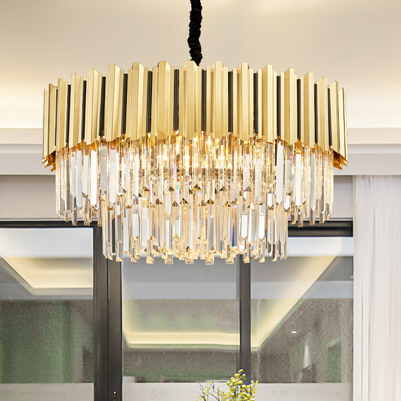 Pyrite Gold Crystal Chandelier -Round/Rectangle - Reflect Lighting