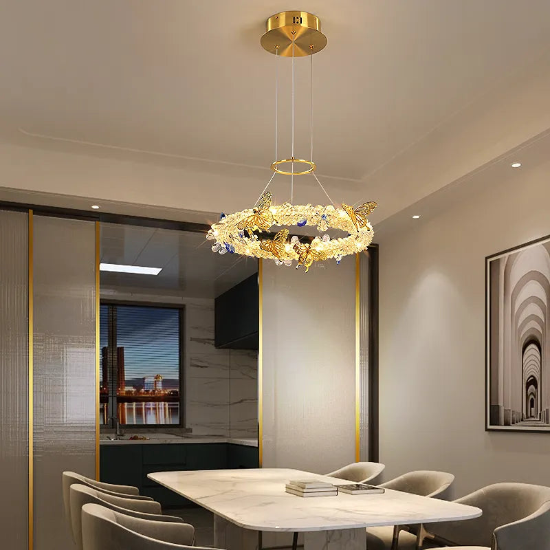 Oppenheim Gold Butterfly Ring Chandelier - Reflect Lighting
