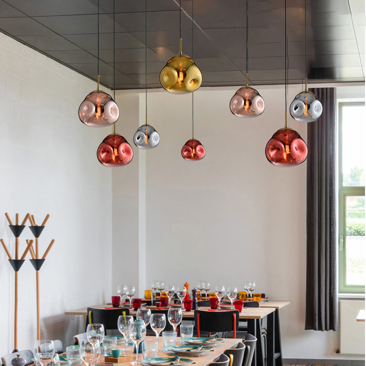 Pressley Vard Pendant Light- Smoky Grey/ Rose Gold/ Red/ Cognac - Reflect Lighting