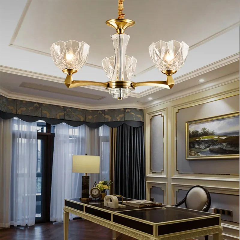 Sanne Barium Copper Crystal Chandelier - Reflect Lighting