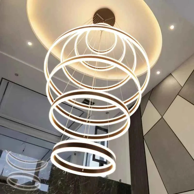 Kronleuchter Anupama 7 rings Gold/Black Chandelier