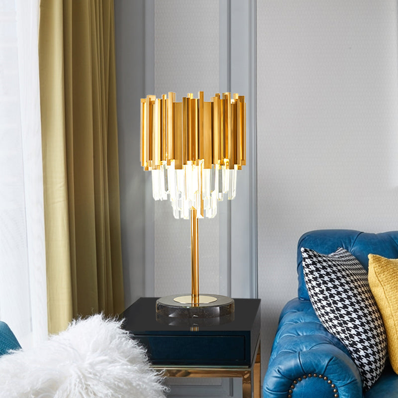 Crystal Steel Gold Table Lamp - Reflect Lighting