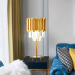 Crystal Steel Gold Table Lamp - Reflect Lighting