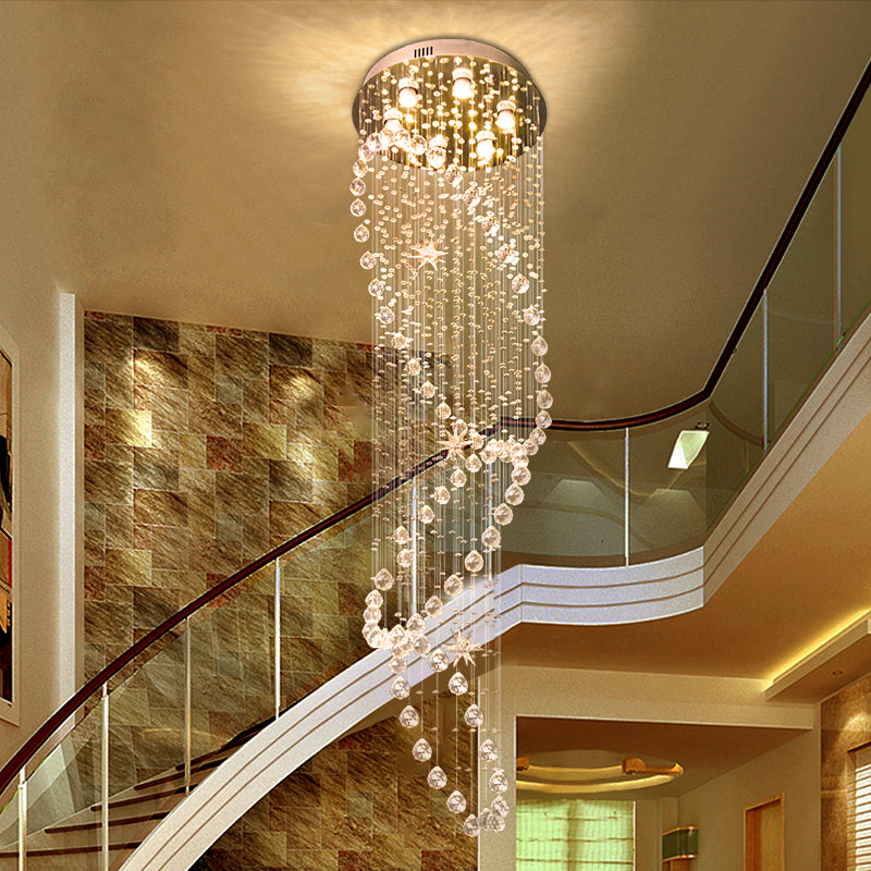 Babcock Long Crystal Glass Chandelier - Reflect Lighting