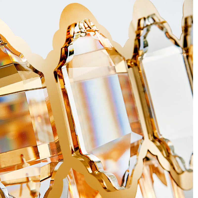 Walden Gold Crystal Chandelier-Round/Rectangle - Reflect Lighting