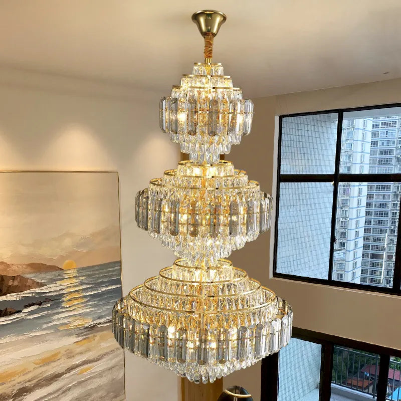 Hammons Gold Crystal Large Chandelier - Reflect Lighting
