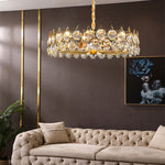 Black/Gold Big Crystals Chandelier-Round/Rectangle - Reflect Lighting