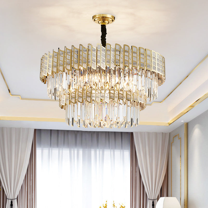 Bee Hive Gold Crystal Chandelier-Round/Rectangle - Reflect Lighting