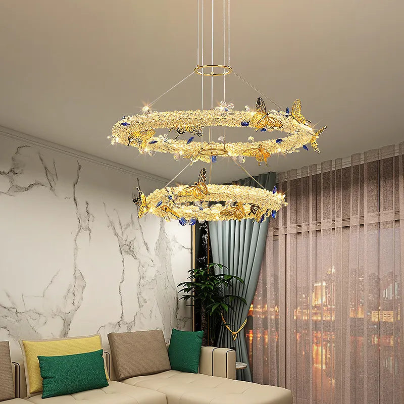 Oppenheim Gold Butterfly Ring Chandelier - Reflect Lighting