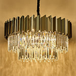 Pyrite Grey Crystal Chandelier -Round/Rectangle - Reflect Lighting
