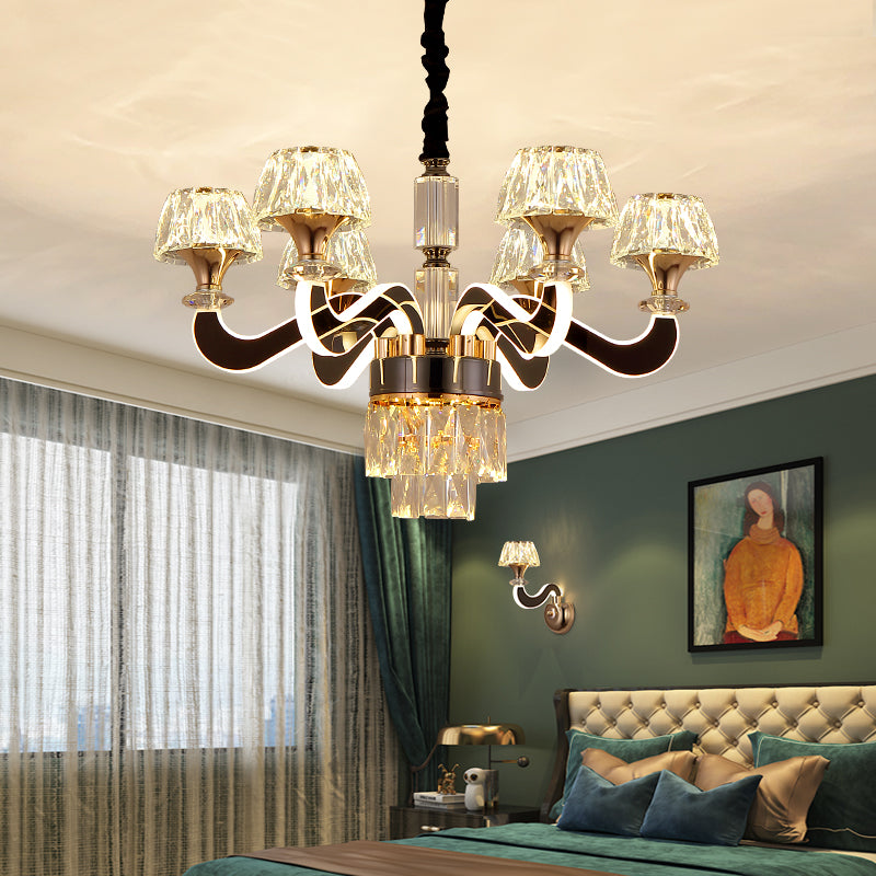 Paulo Tannehill Gold Crystal LED Chandelier - Reflect Lighting