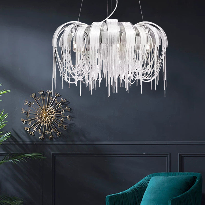Flap Rope Tassel Chrome/Gold Chandelier - Reflect Lighting