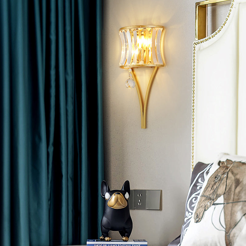 Crystal Suncatcher Feng Shui Wall Lamp Diamond- Black/Gold - Reflect Lighting