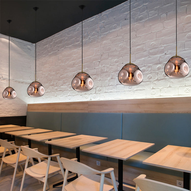 Pressley Vard Pendant Light- Smoky Grey/ Rose Gold/ Red/ Cognac - Reflect Lighting