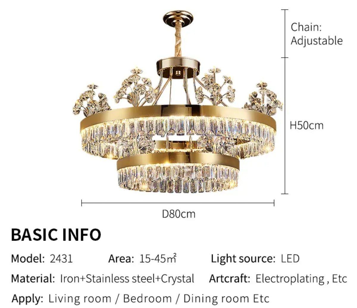 Darianna Boomery Gold LED Chandelier
