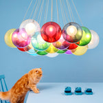 Glass Led Lights Chandelier- Multicolored/Clear - Reflect Lighting