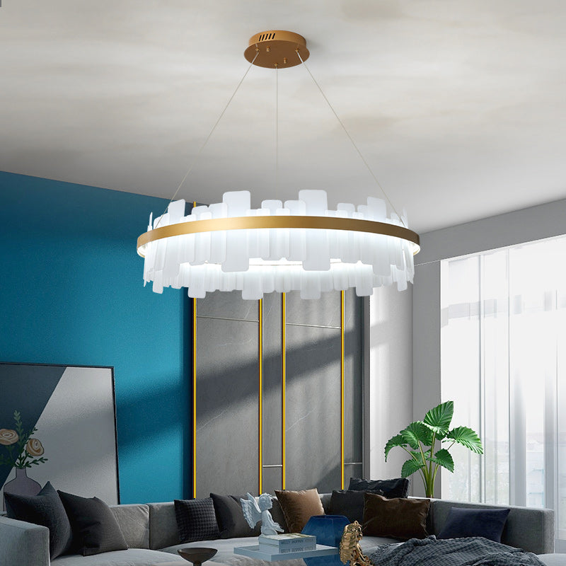 Clyde Barndon Frosted/Engraved Chandelier- Round/Rectangle - Reflect Lighting