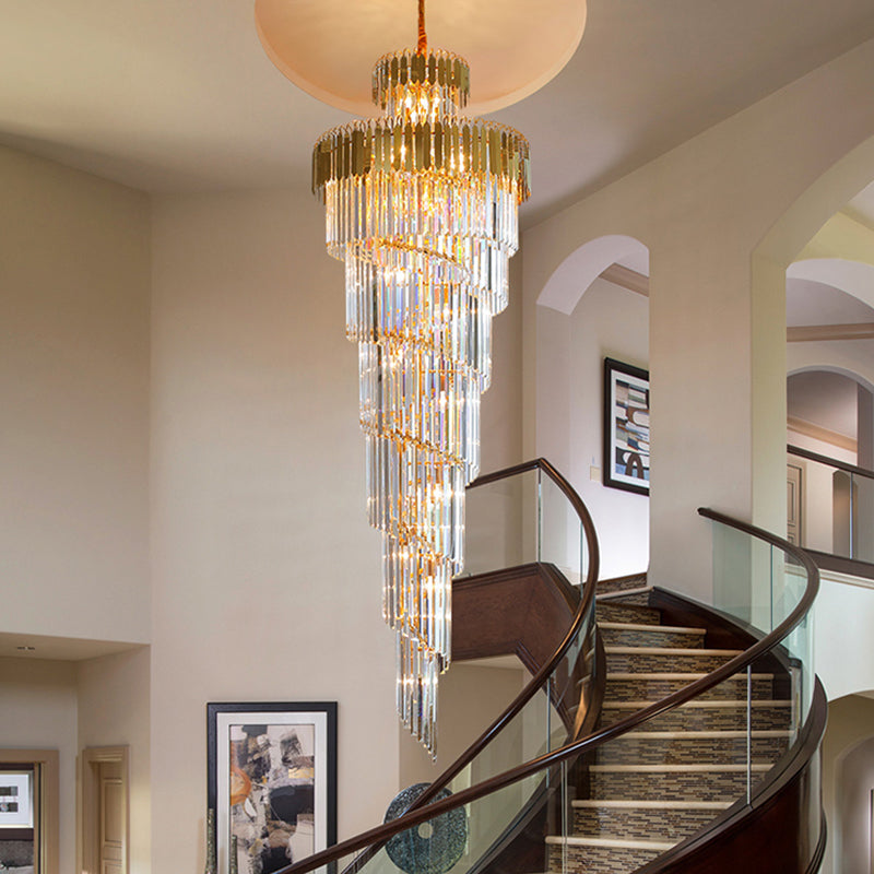 Lokuko Gold Large Crystal Chandeliers - Reflect Lighting