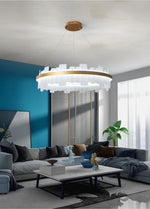 Clyde Barndon Frosted/Engraved Chandelier- Round/Rectangle - Reflect Lighting