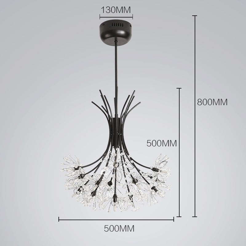 Beaded Black Flower Crystals Chandelier - Reflect Lighting