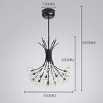 Beaded Black Flower Crystals Chandelier - Reflect Lighting