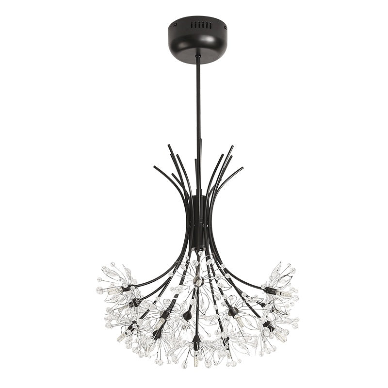 Beaded Black Flower Crystals Chandelier - Reflect Lighting