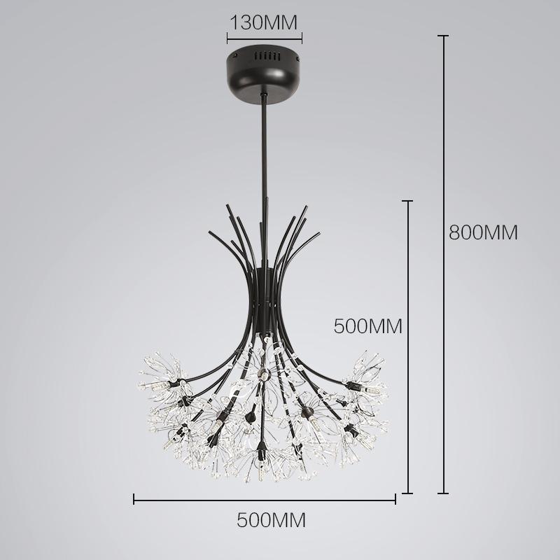 Beaded Black Flower Crystals Chandelier - Reflect Lighting