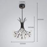 Beaded Black Flower Crystals Chandelier - Reflect Lighting