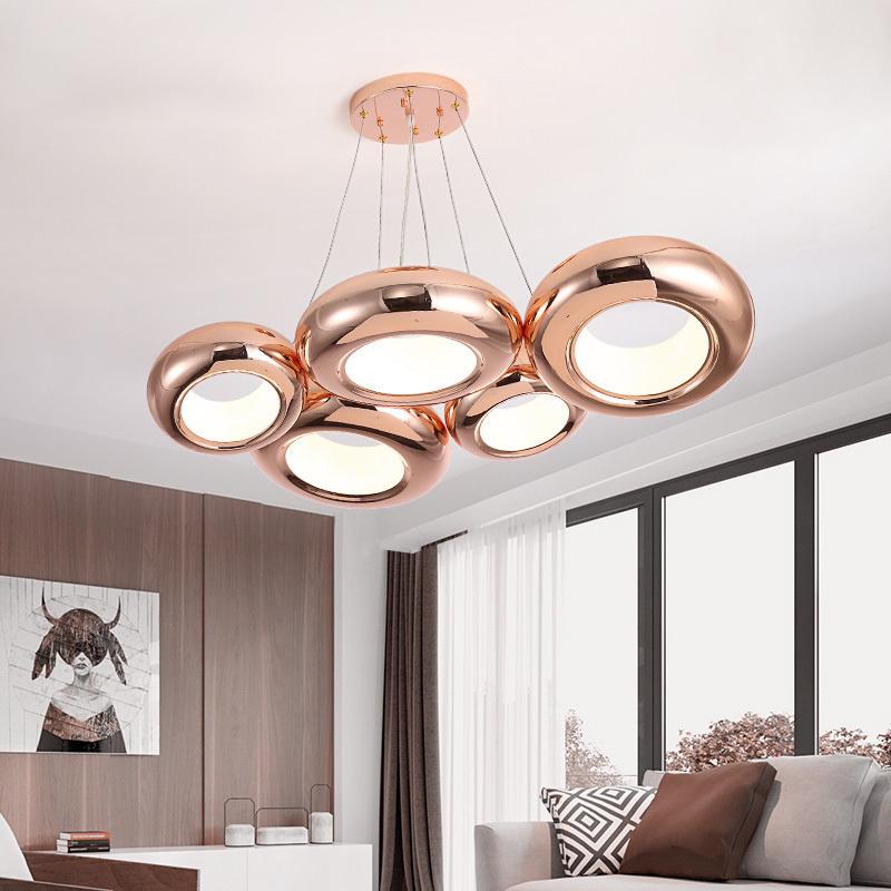 Oval Chandelier-Rose Gold & Black - Reflect Lighting
