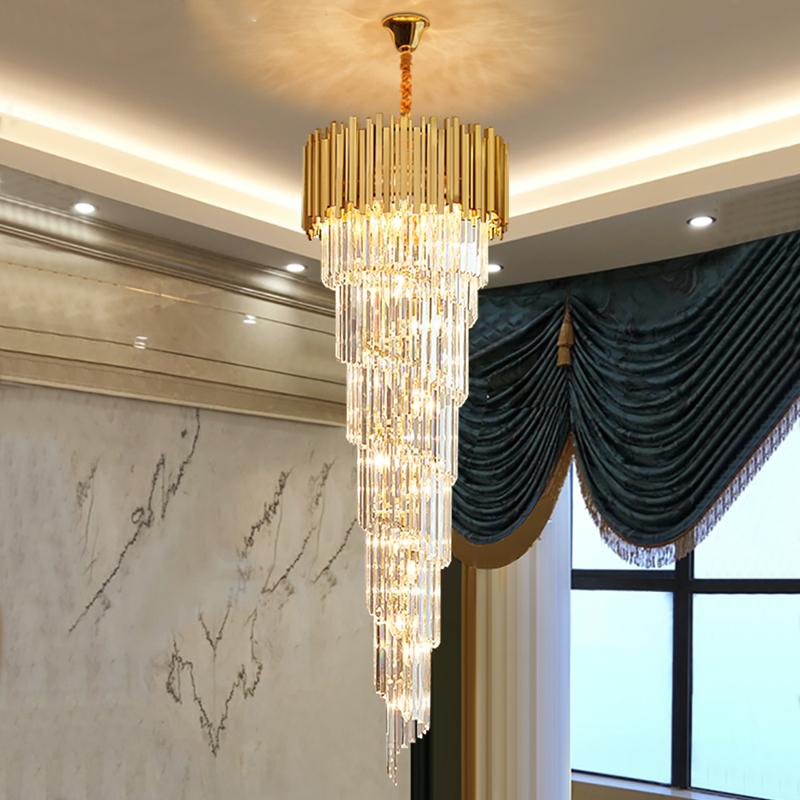Metal Large Spiral Glass Chandelier - Reflect Lighting