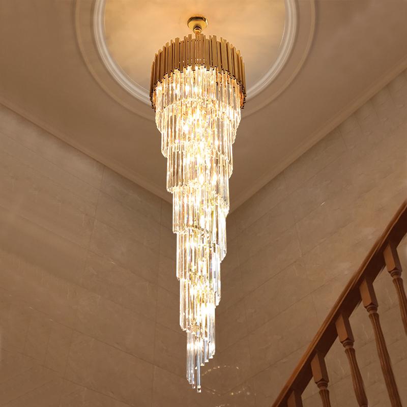 Metal Large Spiral Glass Chandelier - Reflect Lighting