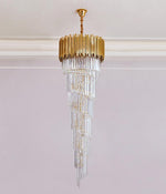 Metal Large Spiral Glass Chandelier - Reflect Lighting